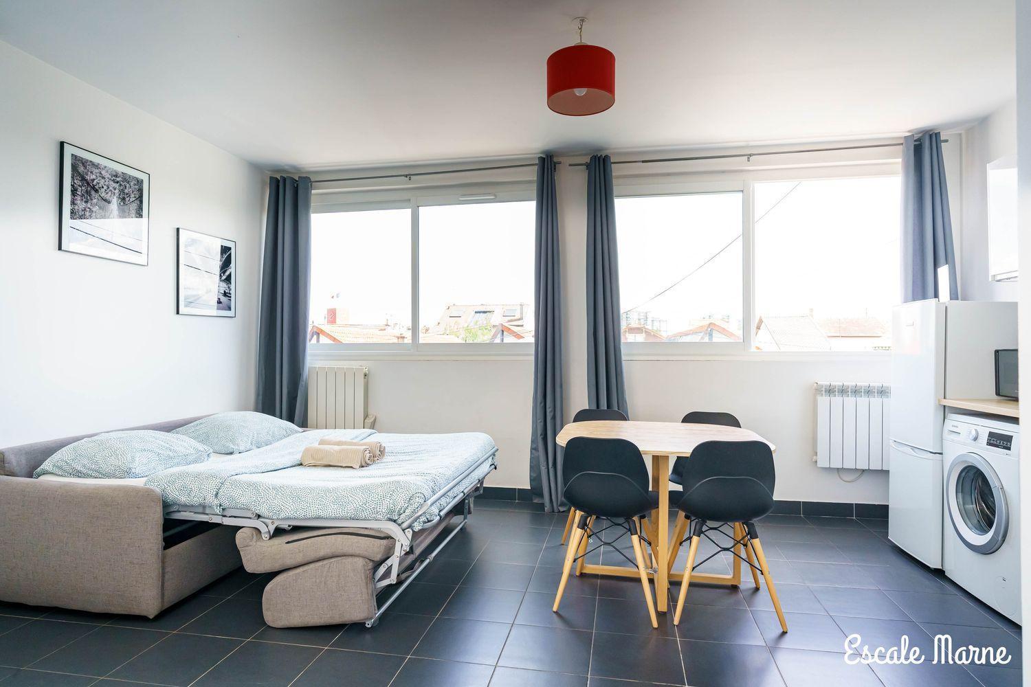 Escale-Marne Fr - 202 - Free Parking - Free Luggage Storage - All Equipped - Linen Included - Washing Machine - 10Mn Walk Metro 8 - Rer A - Panoramic View - From 1 To 14 Guests Maisons-Alfort Habitación foto